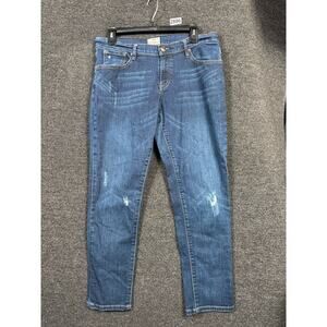 Fossil Slim Boyfriend Jeans Womens 29 Blue Medium Wash Distressed Denim Casual